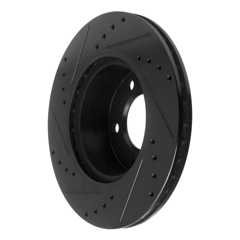 BMW 120i Brake Rotor (1) - Front Right - R1 Concepts - Drilled & Slotted - Black - `05-`07